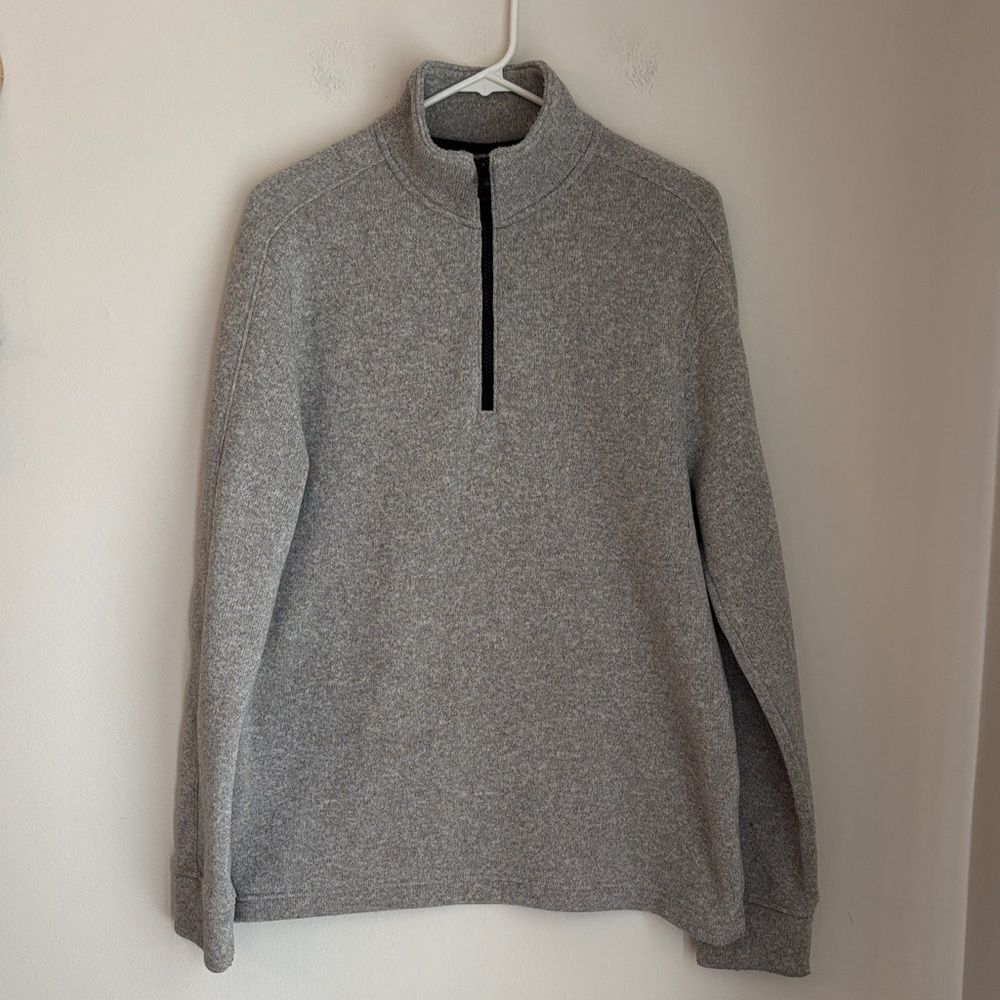 Banana Republic Men Heather Gray pullover polartec Zip-Up Sweatshirt size large